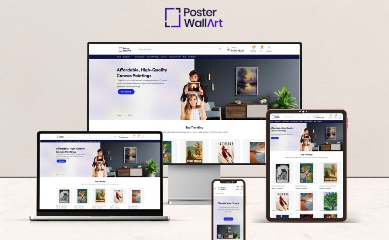 Poster Wall Art Website - MockUp